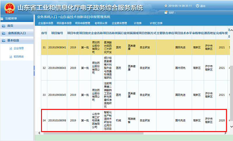 Warm Congratulations China Coal Group Independent Research & Development Project Successful Entry The First Batch Of Technological Innovation Projects In Shandong Province In 2019 Warm Congratulations China Coal Group Independent Research & Development Project Successful Entry The First Batch Of Technological Innovation Projects In Shandong Province In 2019